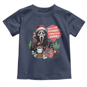 Funny Ghost Christmas Face Toddler T Shirt Whats Your Favorite Christmas Movie Spooky Xmas TS11 Navy Print Your Wear