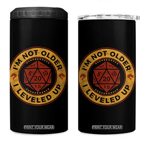 Funny RPG Gamer I Am Not Older I Leveled Up 4 in 1 Can Cooler Tumbler Vintage D20 Tabletop TS11 One Size: 16 oz Black Print Your Wear
