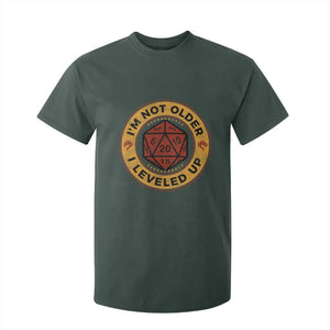 Funny RPG Gamer I Am Not Older I Leveled Up T Shirt For Kid Vintage D20 Tabletop TS11 Dark Forest Green Print Your Wear