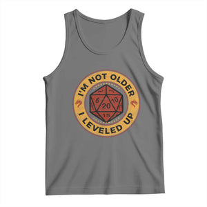 Funny RPG Gamer I Am Not Older I Leveled Up Tank Top Vintage D20 Tabletop TS11 Black Heather Print Your Wear
