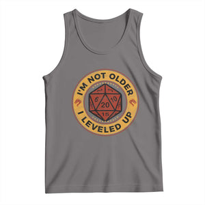 Funny RPG Gamer I Am Not Older I Leveled Up Tank Top Vintage D20 Tabletop TS11 Deep Heather Print Your Wear