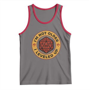 Funny RPG Gamer I Am Not Older I Leveled Up Tank Top Vintage D20 Tabletop TS11 Deep Heather Red Print Your Wear
