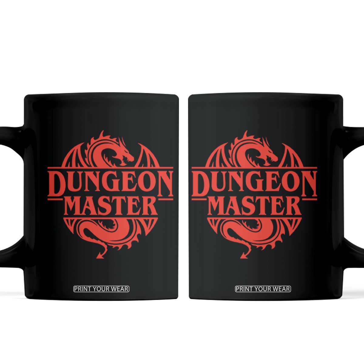 Funny Dungeon Master Coffee Mug RPG Gamer D20 Tabletop Red Dragon TS11 Black Print Your Wear