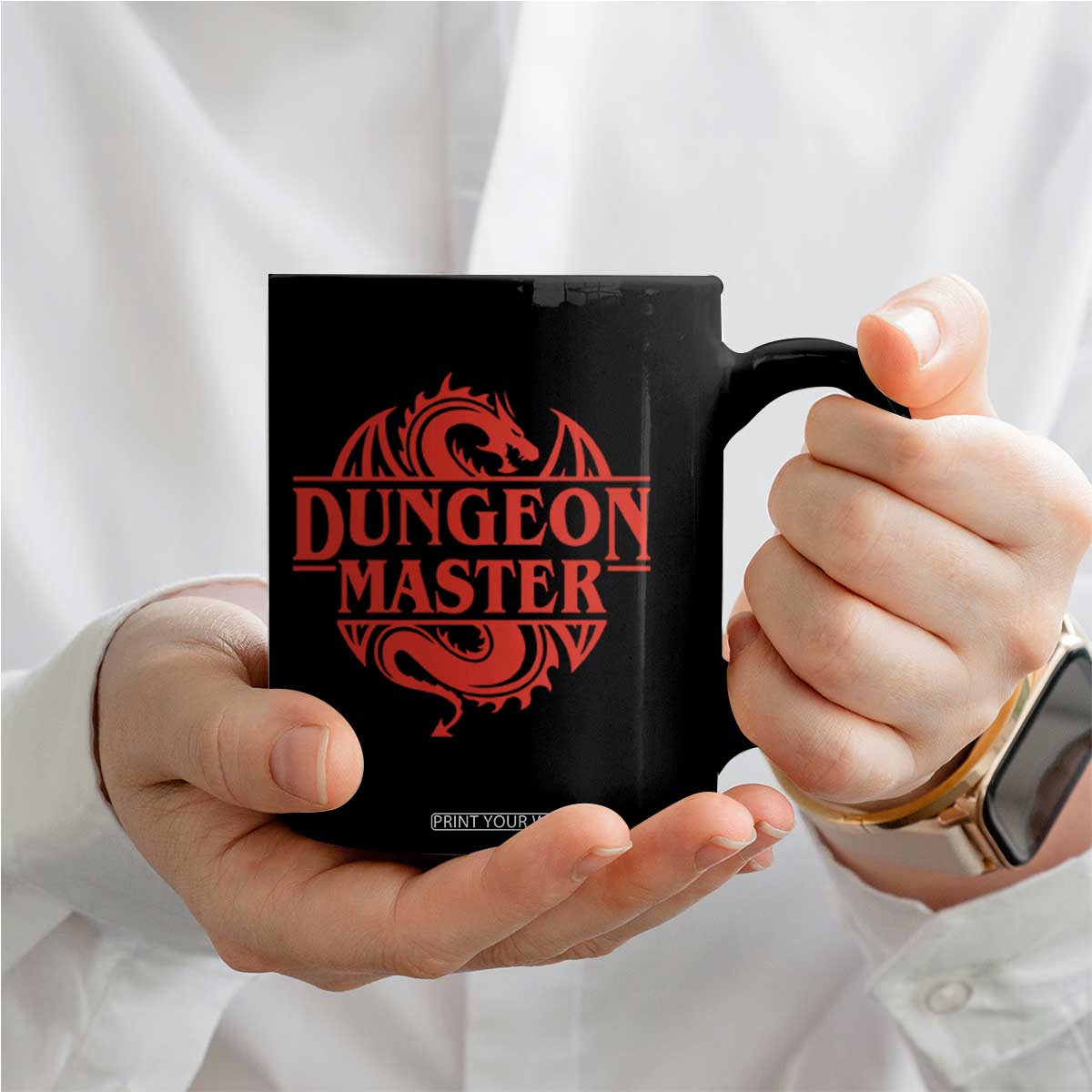 Funny Dungeon Master Coffee Mug RPG Gamer D20 Tabletop Red Dragon TS11 Print Your Wear