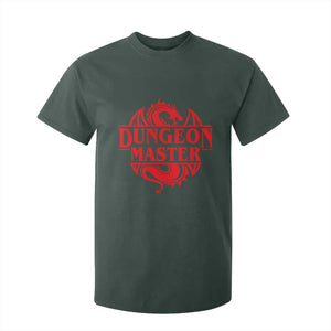 Funny Dungeon Master T Shirt For Kid RPG Gamer D20 Tabletop Red Dragon TS11 Dark Forest Green Print Your Wear