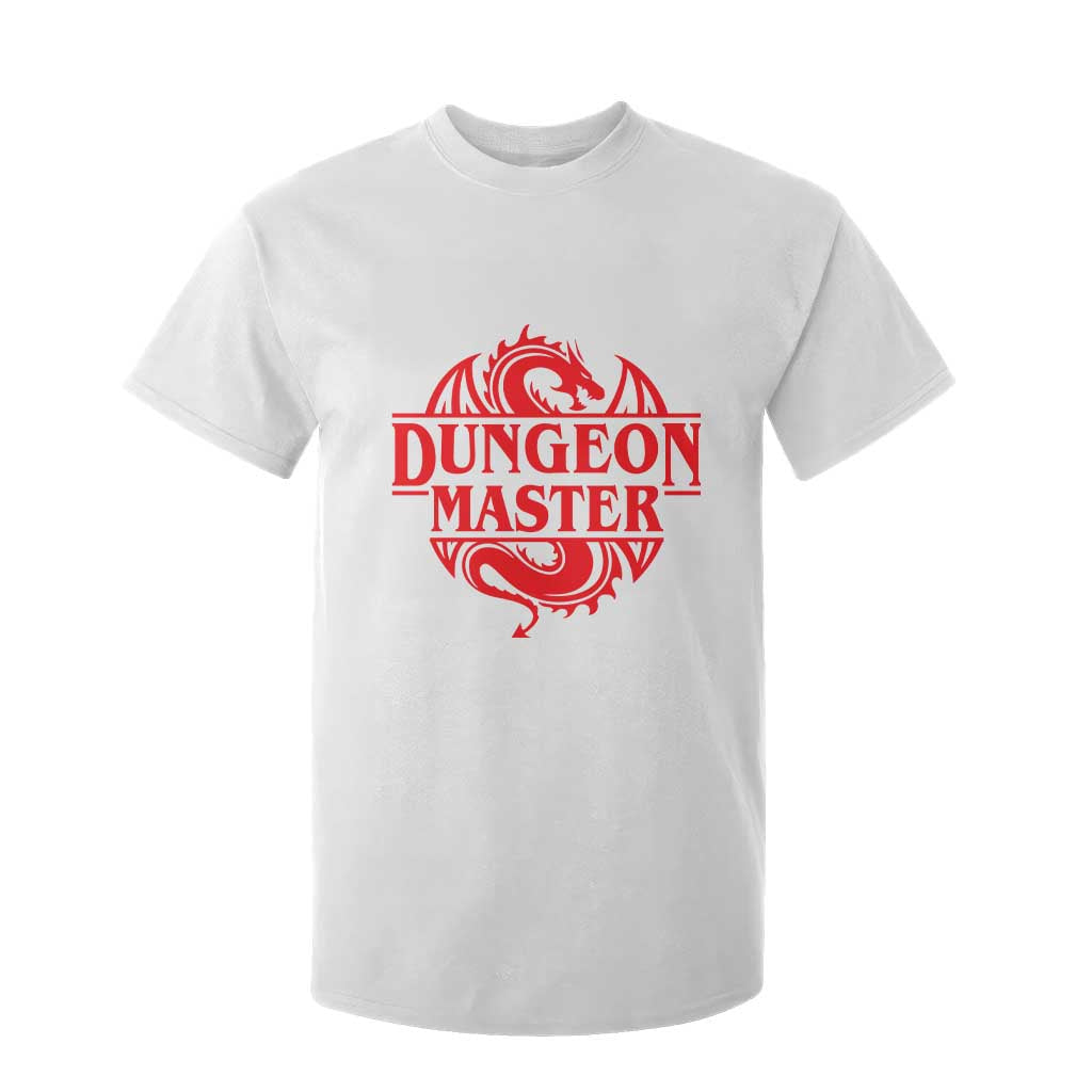 Funny Dungeon Master T Shirt For Kid RPG Gamer D20 Tabletop Red Dragon TS11 White Print Your Wear
