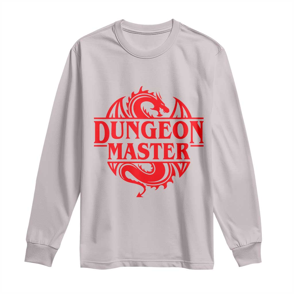 Funny Dungeon Master Long Sleeve Shirt RPG Gamer D20 Tabletop Red Dragon TS11 Ice Gray Print Your Wear