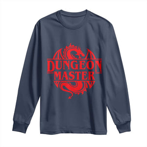 Funny Dungeon Master Long Sleeve Shirt RPG Gamer D20 Tabletop Red Dragon TS11 Navy Print Your Wear