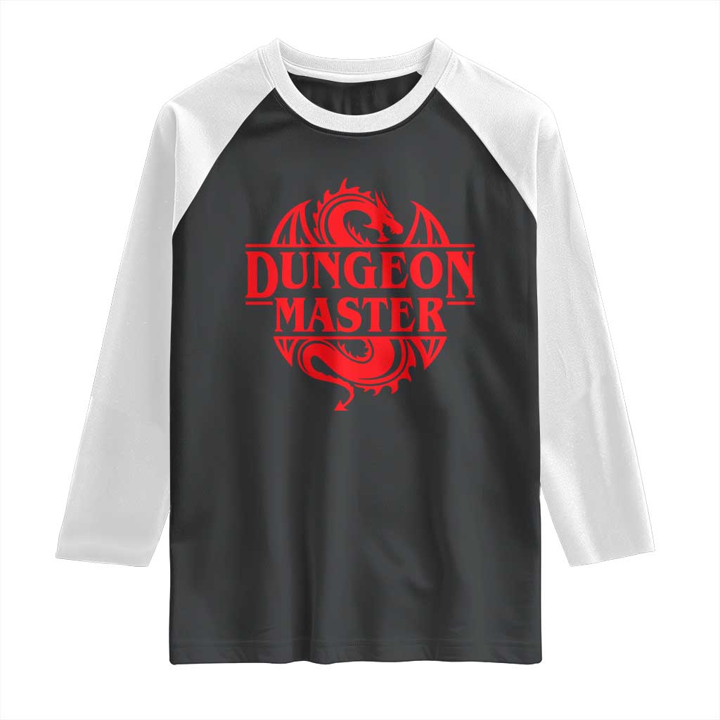 Funny Dungeon Master Raglan Shirt RPG Gamer D20 Tabletop Red Dragon TS11 Black White Print Your Wear