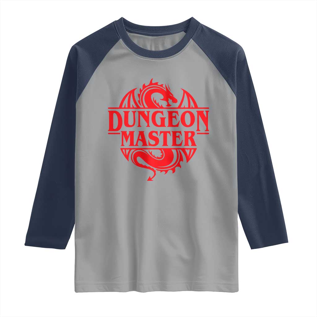 Funny Dungeon Master Raglan Shirt RPG Gamer D20 Tabletop Red Dragon TS11 Sport Gray Navy Print Your Wear