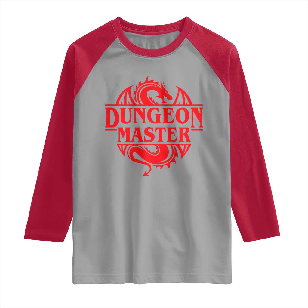 Funny Dungeon Master Raglan Shirt RPG Gamer D20 Tabletop Red Dragon TS11 Sport Gray Red Print Your Wear
