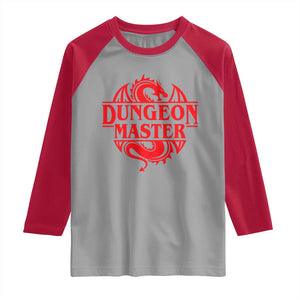 Funny Dungeon Master Raglan Shirt RPG Gamer D20 Tabletop Red Dragon TS11 Sport Gray Red Print Your Wear