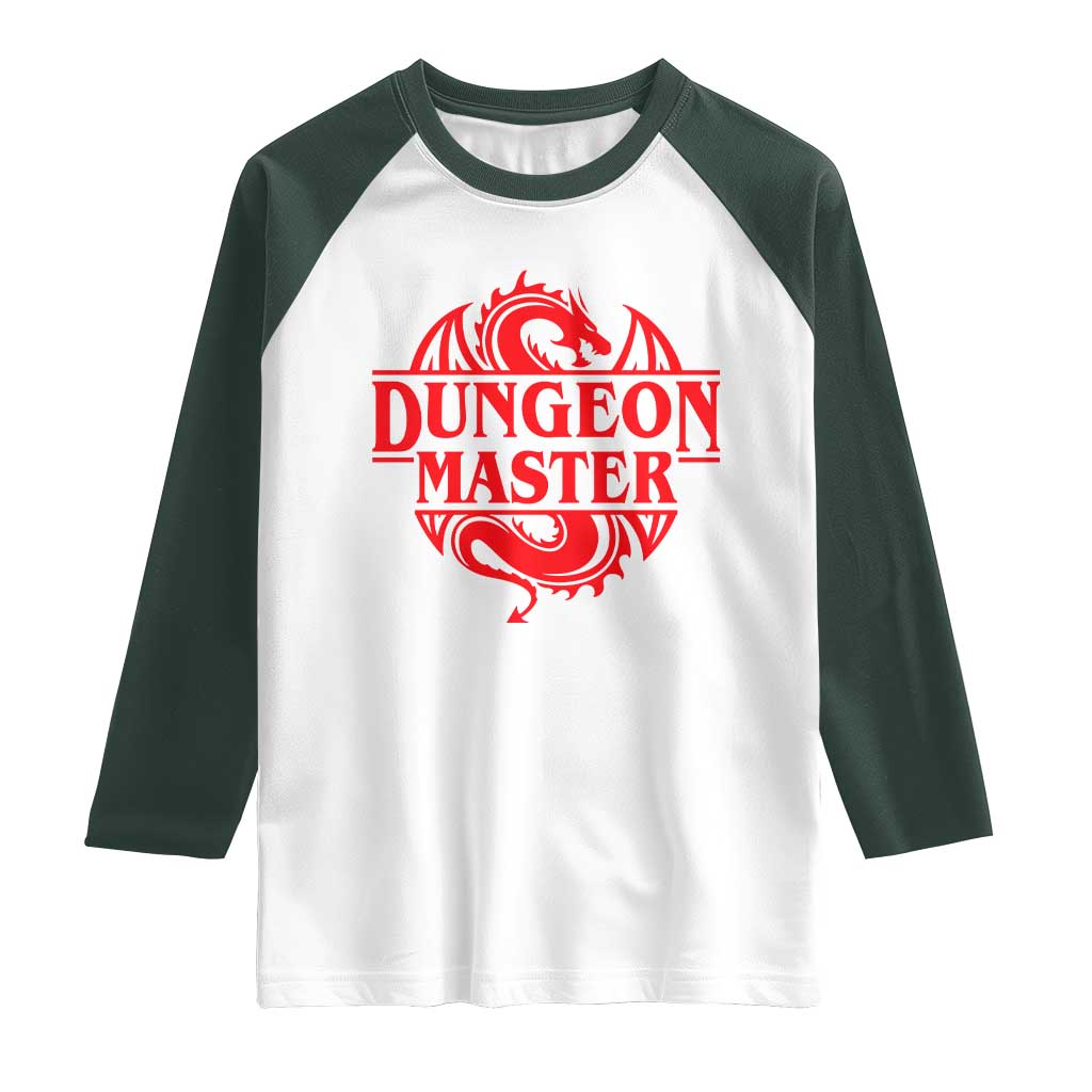 Funny Dungeon Master Raglan Shirt RPG Gamer D20 Tabletop Red Dragon TS11 White Dark Forest Green Print Your Wear