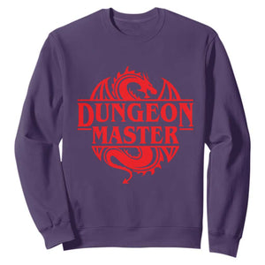 Funny Dungeon Master Sweatshirt RPG Gamer D20 Tabletop Red Dragon TS11 Purple Print Your Wear
