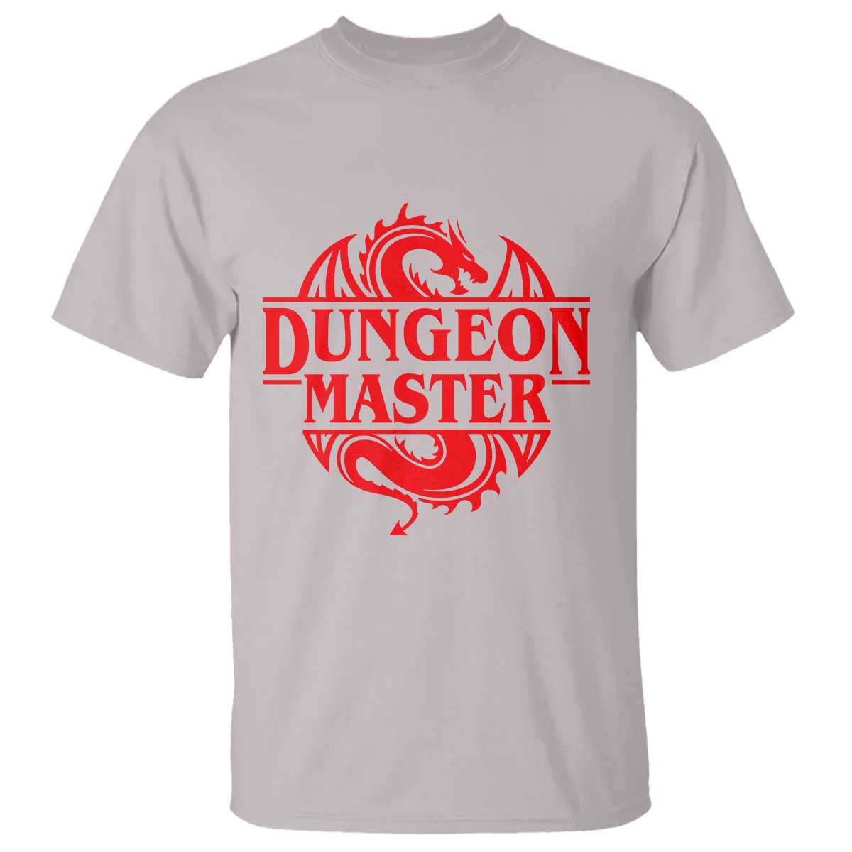 Funny Dungeon Master T Shirt - RPG Gamer D20 Tabletop Red Dragon Humor Tee TS11 Ice Gray Print Your Wear