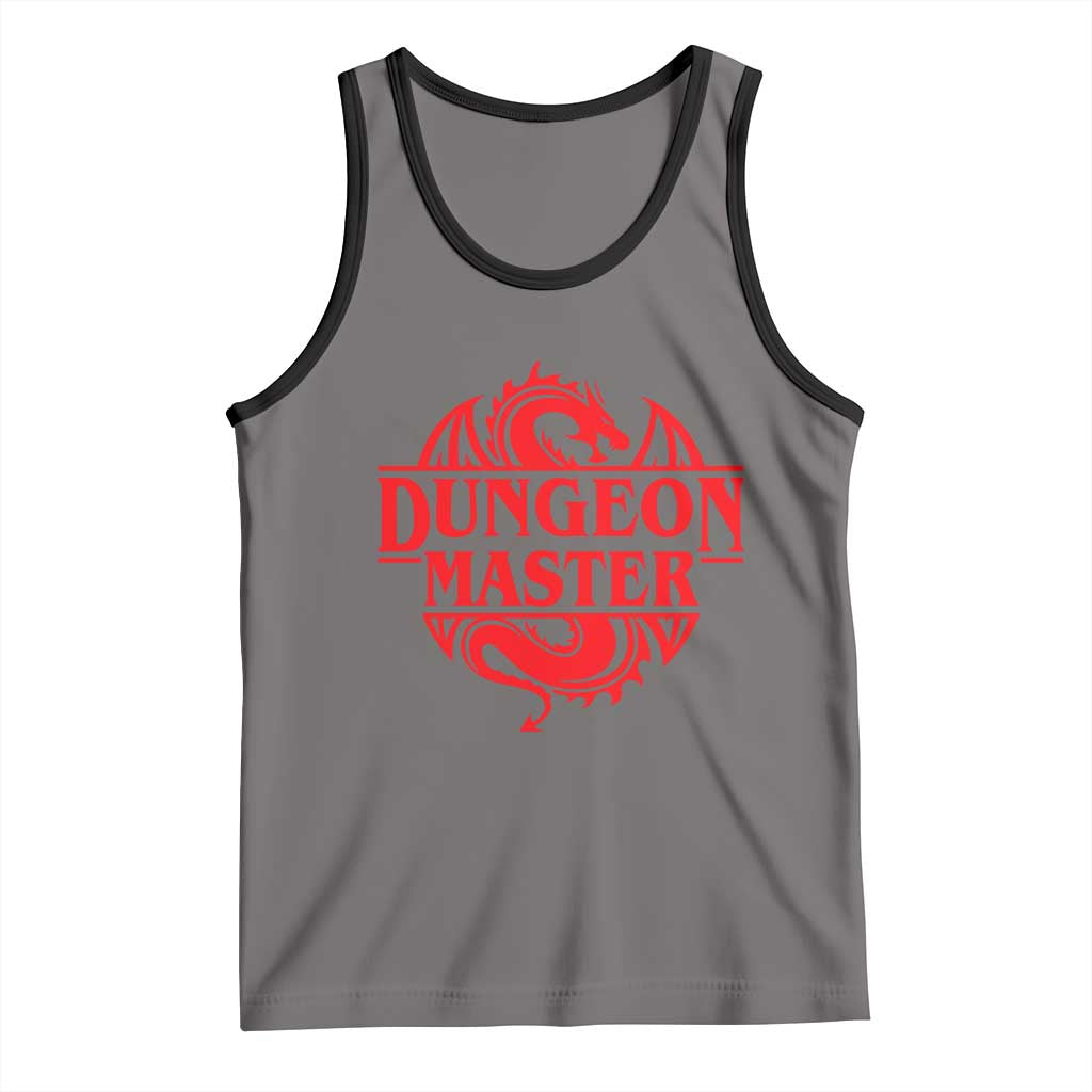 Funny Dungeon Master Tank Top RPG Gamer D20 Tabletop Red Dragon TS11 Deep Heather Black Print Your Wear