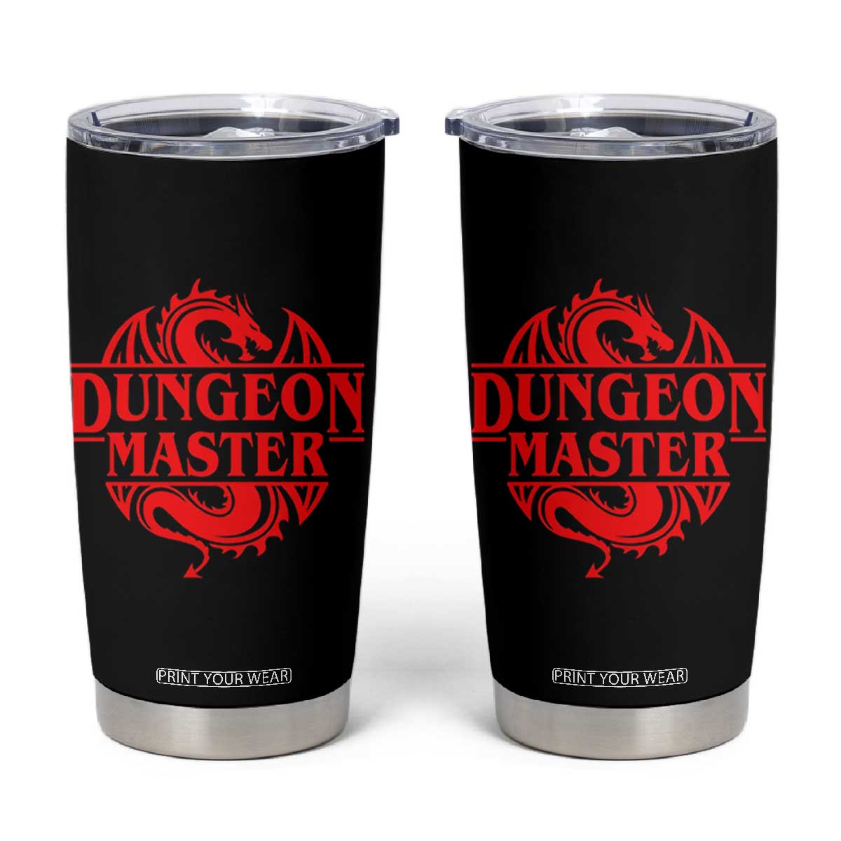 Funny Dungeon Master Tumbler Cup RPG Gamer D20 Tabletop Red Dragon TS11 Black Print Your Wear