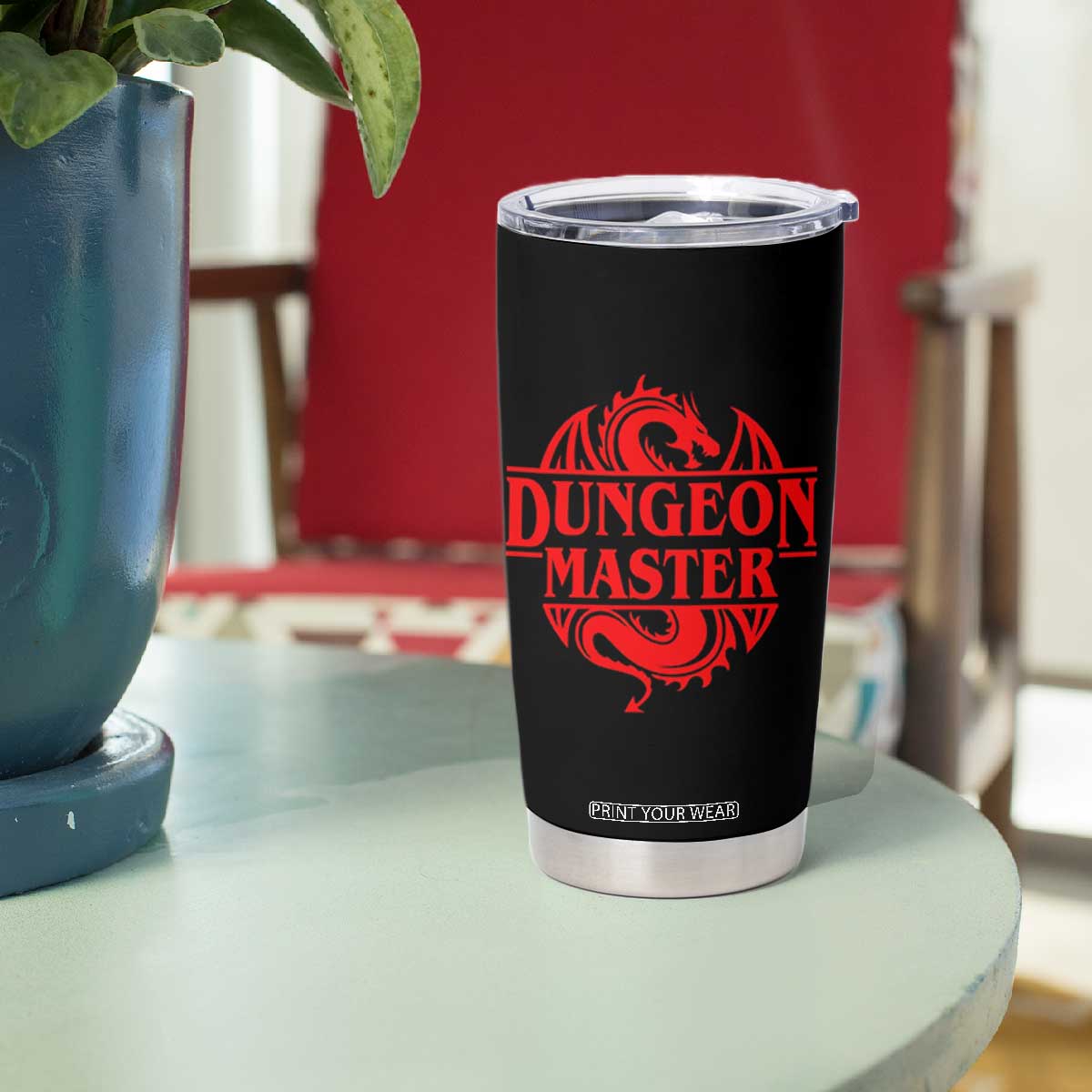 Funny Dungeon Master Tumbler Cup RPG Gamer D20 Tabletop Red Dragon TS11 Print Your Wear