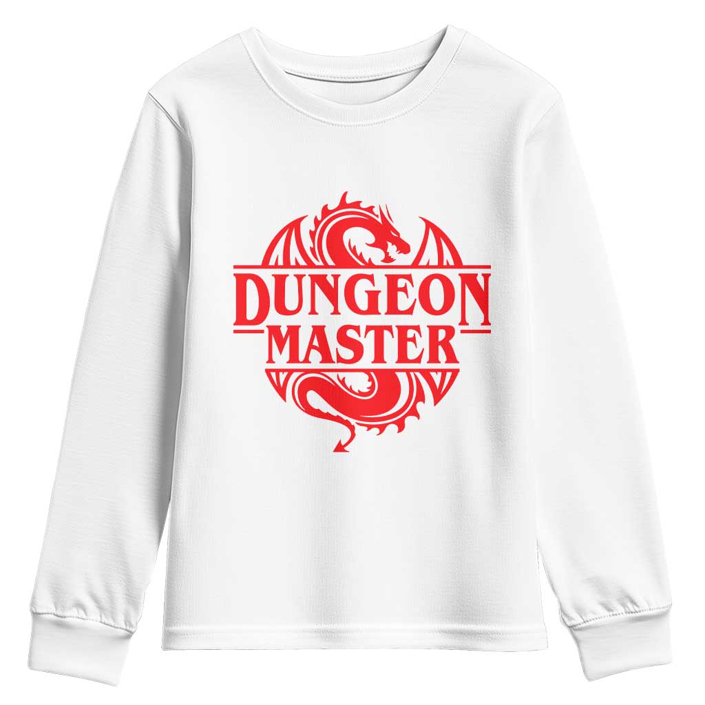 Funny Dungeon Master Youth Sweatshirt RPG Gamer D20 Tabletop Red Dragon TS11 White Print Your Wear