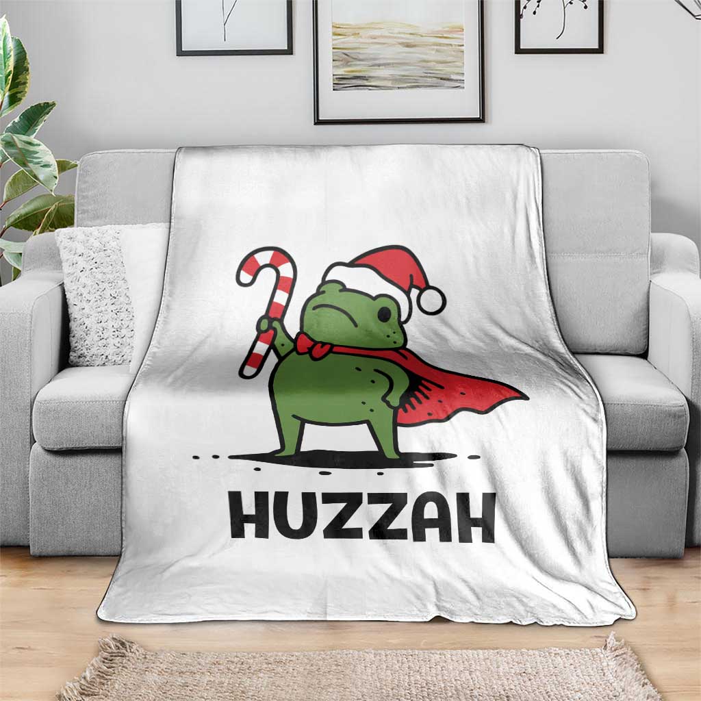 Funny Christmas Huzzah Frog Knight Meme Quote Throw Blanket TS11 Print Your Wear