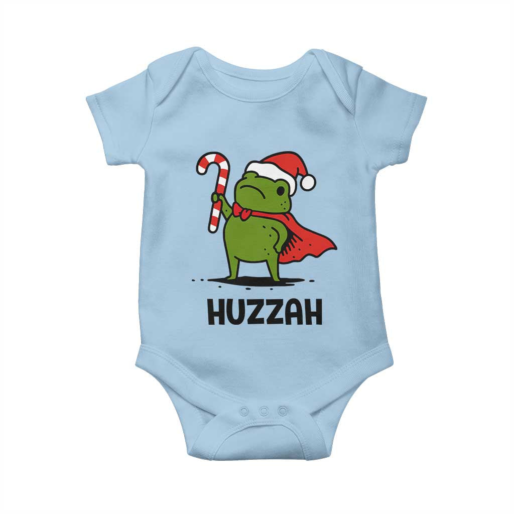 Funny Christmas Huzzah Frog Knight Meme Quote Baby Onesie TS11 Light Blue Print Your Wear