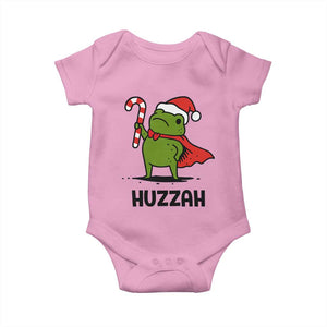 Funny Christmas Huzzah Frog Knight Meme Quote Baby Onesie TS11 Light Pink Print Your Wear
