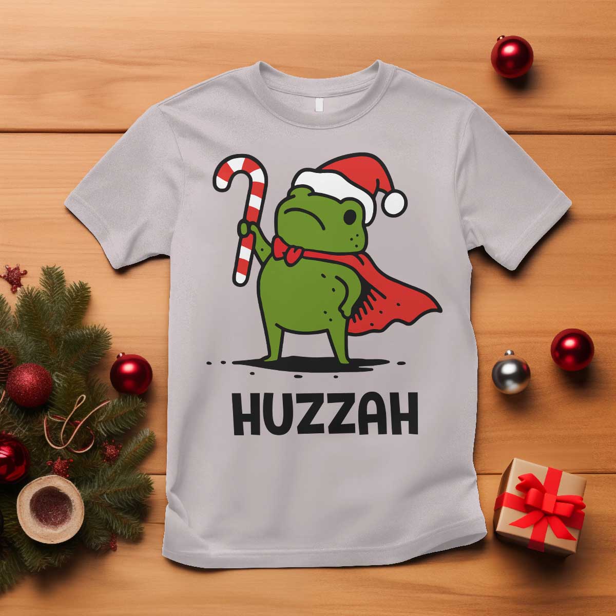 Funny Christmas Huzzah Frog Knight Meme Quote T Shirt TS11 Ice Gray Print Your Wear