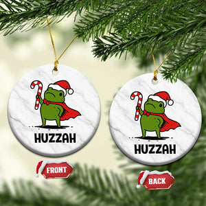 Funny Christmas Huzzah Frog Knight Meme Quote Ceramic Ornament TS11 1pc White Marble Print Your Wear