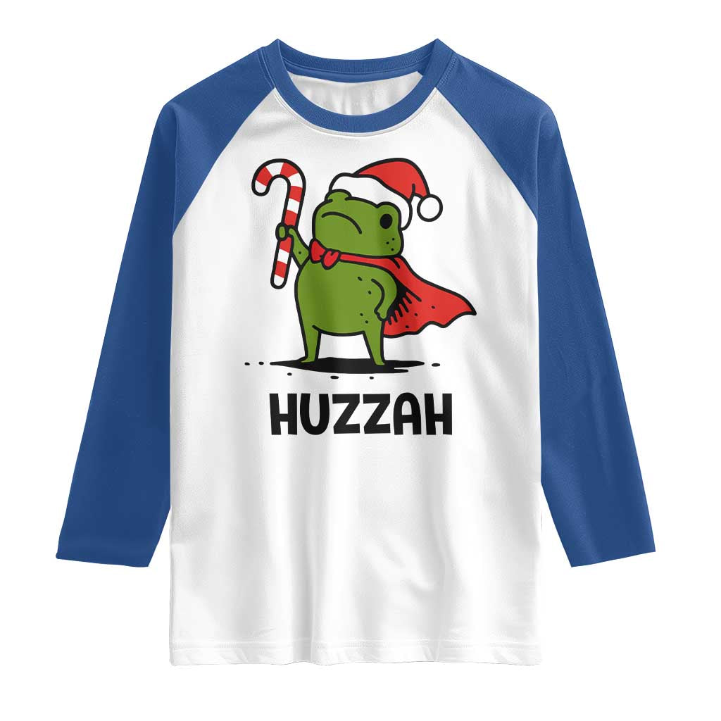 Funny Christmas Huzzah Frog Knight Meme Quote Raglan Shirt TS11 White Royal Print Your Wear