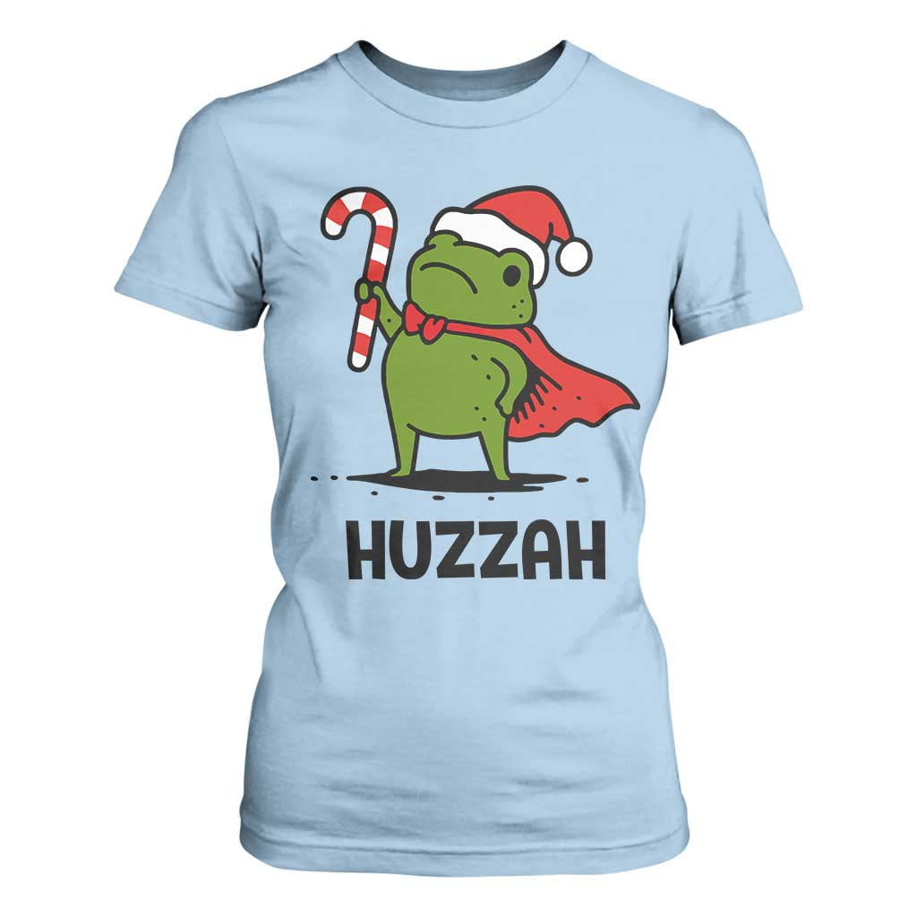 Funny Christmas Huzzah Frog Knight Meme Quote T Shirt For Women TS11 Light Blue Print Your Wear