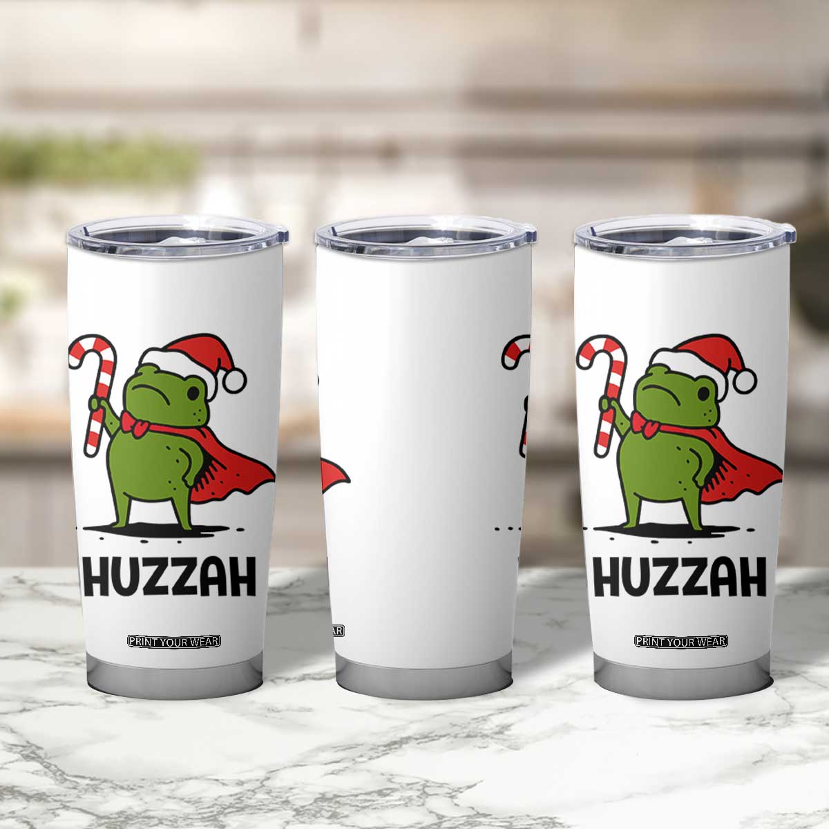 Funny Christmas Huzzah Frog Knight Meme Quote Tumbler Cup TS11 Print Your Wear