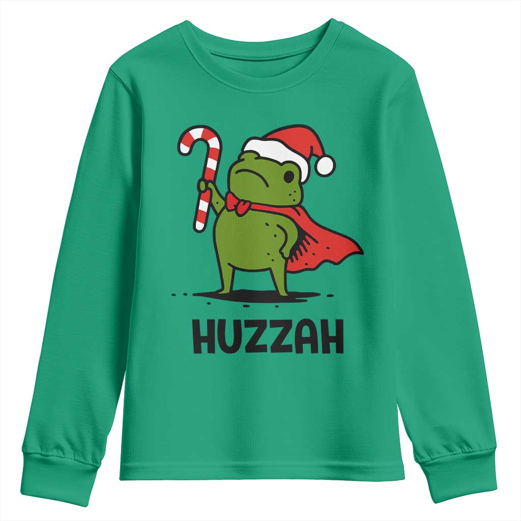 Funny Christmas Huzzah Frog Knight Meme Quote Youth Sweatshirt TS11 Irish Green Print Your Wear