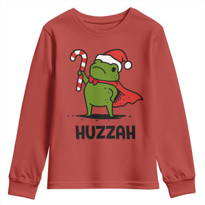 Funny Christmas Huzzah Frog Knight Meme Quote Youth Sweatshirt TS11 Red Print Your Wear