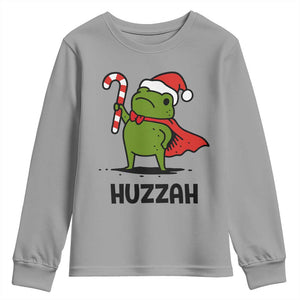 Funny Christmas Huzzah Frog Knight Meme Quote Youth Sweatshirt TS11 Sport Gray Print Your Wear