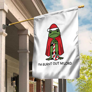 Funny Christmas Frog Knight Garden Flag I Am Burnt Out M Lord Medieval Meme TS11 Print Your Wear