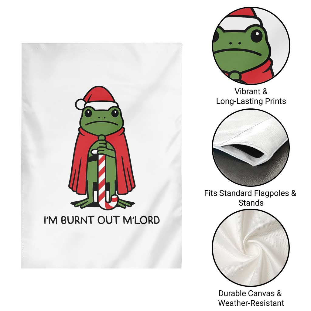 Funny Christmas Frog Knight Garden Flag I Am Burnt Out M Lord Medieval Meme TS11 Print Your Wear