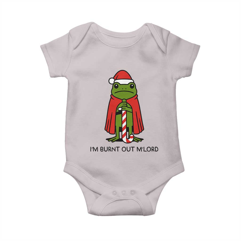 Funny Christmas Frog Knight Baby Onesie I Am Burnt Out M Lord Medieval Meme TS11 Ice Gray Print Your Wear
