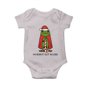Funny Christmas Frog Knight Baby Onesie I Am Burnt Out M Lord Medieval Meme TS11 Ice Gray Print Your Wear