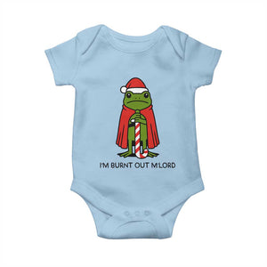 Funny Christmas Frog Knight Baby Onesie I Am Burnt Out M Lord Medieval Meme TS11 Light Blue Print Your Wear