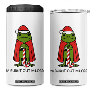 Funny Christmas Frog Knight 4 in 1 Can Cooler Tumbler I Am Burnt Out M Lord Medieval Meme TS11 One Size: 16 oz White Print Your Wear