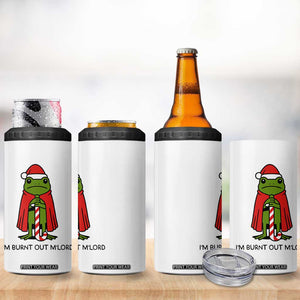 Funny Christmas Frog Knight 4 in 1 Can Cooler Tumbler I Am Burnt Out M Lord Medieval Meme TS11 Print Your Wear