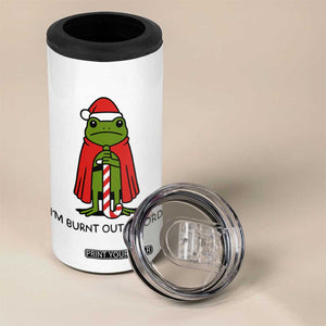 Funny Christmas Frog Knight 4 in 1 Can Cooler Tumbler I Am Burnt Out M Lord Medieval Meme TS11 Print Your Wear