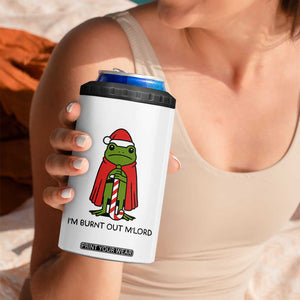 Funny Christmas Frog Knight 4 in 1 Can Cooler Tumbler I Am Burnt Out M Lord Medieval Meme TS11 Print Your Wear