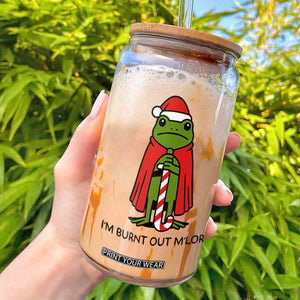 Funny Christmas Frog Knight Glass Can I Am Burnt Out M Lord Medieval Meme TS11 White Print Your Wear
