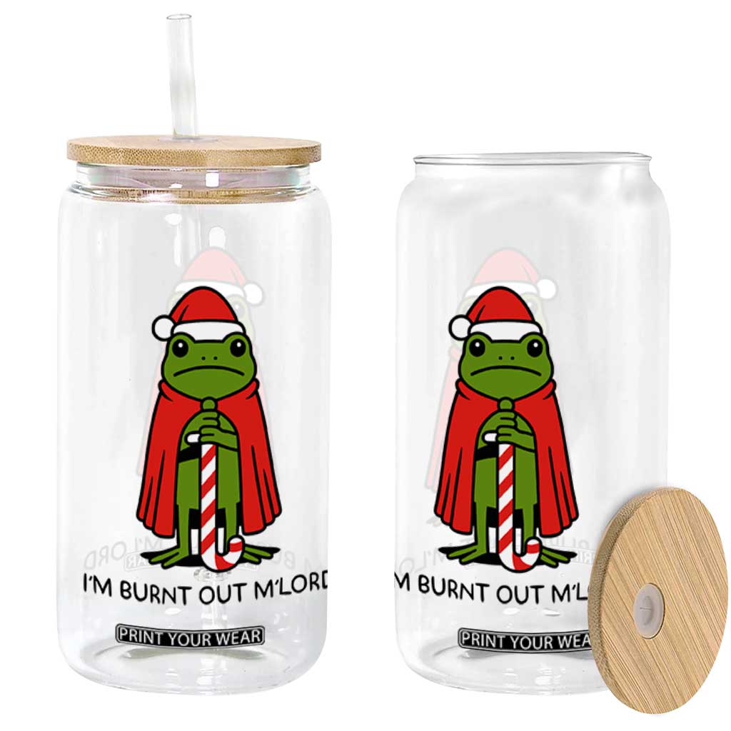Funny Christmas Frog Knight Glass Can I Am Burnt Out M Lord Medieval Meme TS11 Print Your Wear