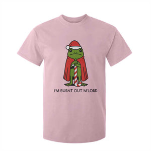 Funny Christmas Frog Knight T Shirt For Kid I Am Burnt Out M Lord Medieval Meme TS11 Light Pink Print Your Wear