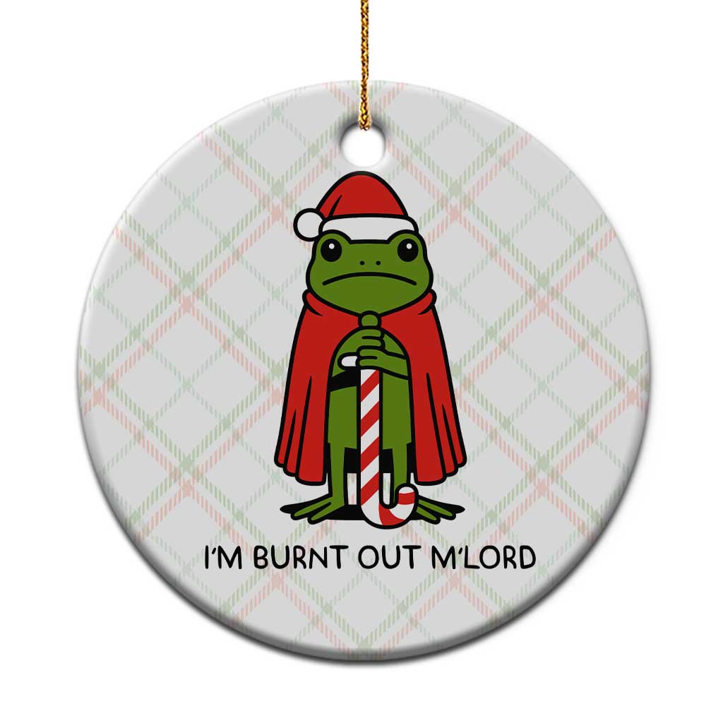 Funny Christmas Frog Knight Ceramic Ornament I Am Burnt Out M Lord Medieval Meme TS11 1pc Christmas Plaid Print Your Wear