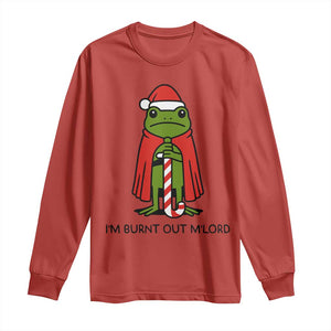 Funny Christmas Frog Knight Long Sleeve Shirt I Am Burnt Out M Lord Medieval Meme TS11 Red Print Your Wear