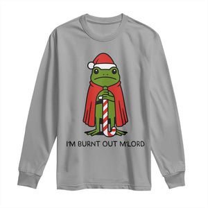 Funny Christmas Frog Knight Long Sleeve Shirt I Am Burnt Out M Lord Medieval Meme TS11 Sport Gray Print Your Wear