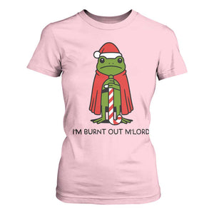 Funny Christmas Frog Knight T Shirt For Women I Am Burnt Out M Lord Medieval Meme TS11 Light Pink Print Your Wear